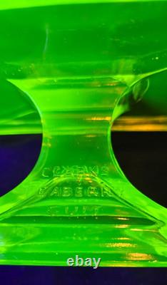 Vintage Clark's Teaberry Gum Vaseline / Uranium Glass Display Tray