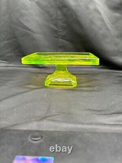 Vintage Clark's Teaberry Gum Vaseline/Uranium Glass Display Tray