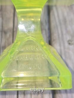 Vintage Clark's Teaberry Gum Vaseline / Uranium Glass Display Tray