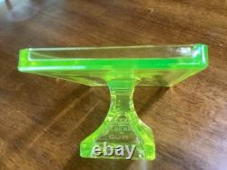 Vintage Clark's Teaberry Gum Vaseline / Uranium Glass Display Tray