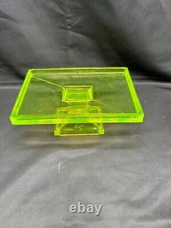 Vintage Clark's Teaberry Gum Vaseline/Uranium Glass Display Tray