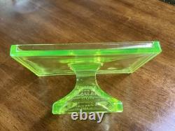 Vintage Clark's Teaberry Gum Vaseline / Uranium Glass Display Tray
