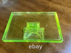 Vintage Clark's Teaberry Gum Vaseline / Uranium Glass Display Tray