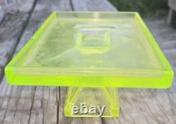 Vintage Clark's Teaberry Gum Vaseline / Uranium Glass Display Tray
