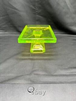 Vintage Clark's Teaberry Gum Vaseline/Uranium Glass Display Tray