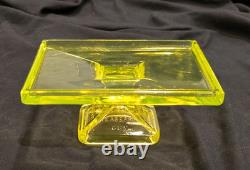 Vintage Clark's Teaberry Gum Vaseline / Uranium Glass Display Tray