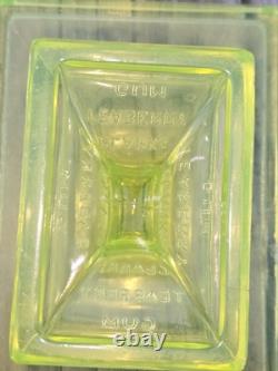 Vintage Clark's Teaberry Gum Vaseline / Uranium Glass Display Tray