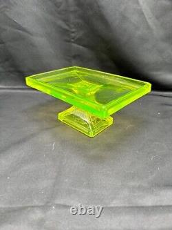 Vintage Clark's Teaberry Gum Vaseline/Uranium Glass Display Tray