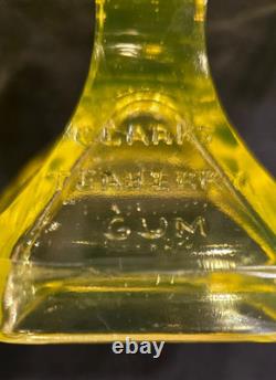Vintage Clark's Teaberry Gum Vaseline / Uranium Glass Display Tray