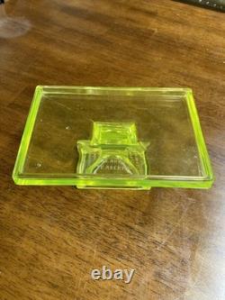Vintage Clark's Teaberry Gum Vaseline / Uranium Glass Display Tray