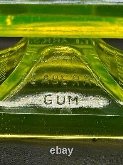 Vintage Clark's Teaberry Gum Vaseline/Uranium Glass Display Tray