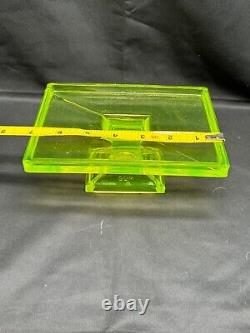 Vintage Clark's Teaberry Gum Vaseline/Uranium Glass Display Tray