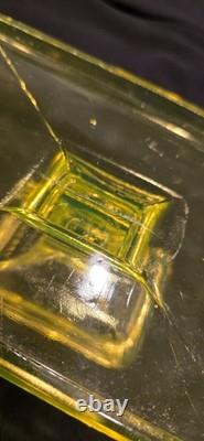 Vintage Clark's Teaberry Gum Vaseline / Uranium Glass Display Tray