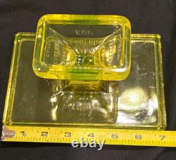 Vintage Clark's Teaberry Gum Vaseline / Uranium Glass Display Tray