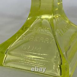 Vintage Clarks Teaberry Gum Uranium Vaseline Glass Store Display Stand