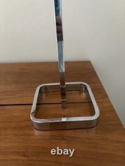 Vintage Clear Lucite Rotating Table Top Store Display Adjustable Height Chrome