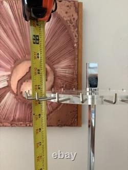 Vintage Clear Lucite Rotating Table Top Store Display Adjustable Height Chrome