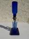 Vintage Cobalt Blue Bromo Seltzer Countertop Dispenser With Base, Cup & Bottle