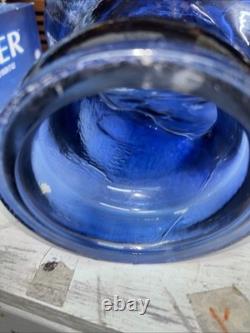 Vintage Cobalt Blue Glass Head Mannequin Wig Hat Display Prop Halloween