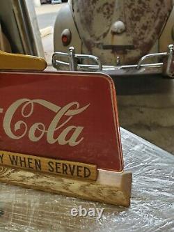 Vintage Coca Cola Glass Wood Store Counter Register Display Sign Price Bros