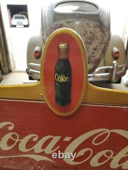Vintage Coca Cola Glass Wood Store Counter Register Display Sign Price Bros
