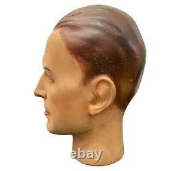 Vintage Collectible Glass Eyed Mannequin Head Bust Figurine Store Display