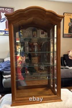 Vintage Collectors Cabinet By Howard Miller Display Case With 4 Glass Shelves