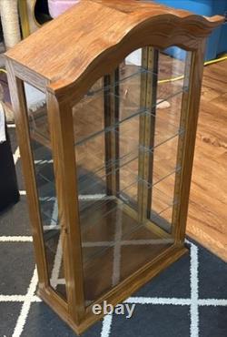 Vintage Collectors Cabinet By Howard Miller Display Case With 4 Glass Shelves