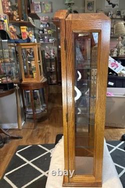 Vintage Collectors Cabinet By Howard Miller Display Case With 4 Glass Shelves