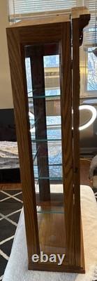 Vintage Collectors Cabinet By Howard Miller Display Case With 4 Glass Shelves