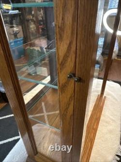 Vintage Collectors Cabinet By Howard Miller Display Case With 4 Glass Shelves