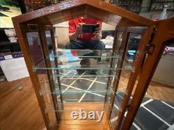 Vintage Collectors Cabinet By Howard Miller Display Case With 4 Glass Shelves