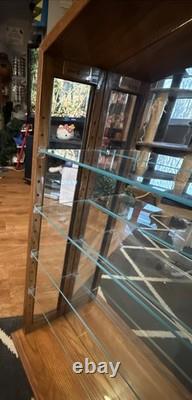 Vintage Collectors Cabinet By Howard Miller Display Case With 4 Glass Shelves