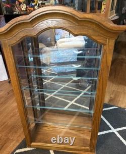 Vintage Collectors Cabinet By Howard Miller Display Case With 4 Glass Shelves