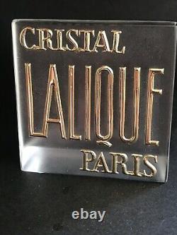 Vintage Cristal Lalique Counter Top Store DisplayGold Relief Frosted Glass 4