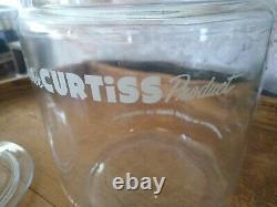 Vintage Curtiss Candy Glass Display Jar With LID 10 High General Store