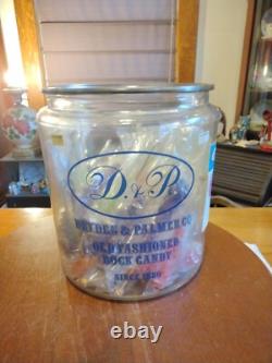 Vintage D&P Dryden & Palmer Rock Candy Store Display Glass Jar 10.5X9