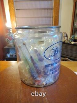 Vintage D&P Dryden & Palmer Rock Candy Store Display Glass Jar 10.5X9