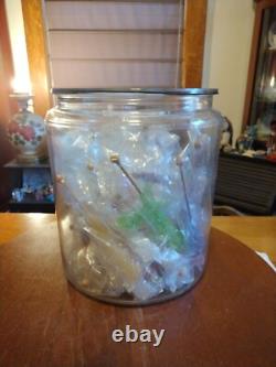 Vintage D&P Dryden & Palmer Rock Candy Store Display Glass Jar 10.5X9