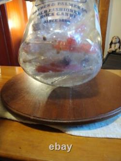 Vintage D&P Dryden & Palmer Rock Candy Store Display Glass Jar 10.5X9