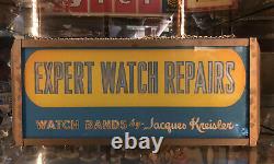 Vintage EXPERT WATCH REPAIR Jacques Kreisler Reverse Glass Lighted Store Sign