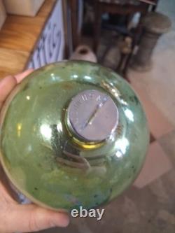 Vintage Early SHINY BRITE Glass Christmas Ornament Green Jumbo Store Display