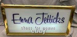 Vintage Enna Jetticks Lighted Sign Store Display Advertising 20 x 9 Glass