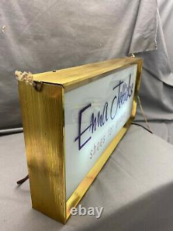 Vintage Enna Jetticks Lighted Sign Store Display Advertising 20 x 9 Glass