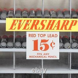 Vintage Eversharp Red Top Lead Pencil Tabletop Store Glass Wood Display Case Plu