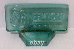 Vintage FENTON Dealer Store Display Sign Logo 5 Green Iridescent Art Glass
