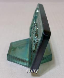 Vintage FENTON Dealer Store Display Sign Logo 5 Green Iridescent Art Glass