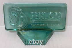 Vintage FENTON Dealer Store Display Sign Logo 5 Green Iridescent Art Glass