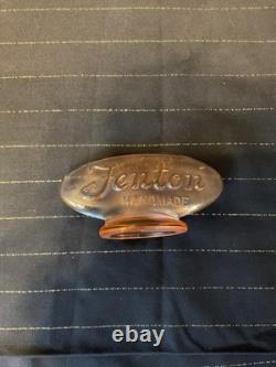 Vintage FENTON Pink Glass Dealer Sign