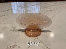 Vintage FENTON Pink Glass Dealer Sign